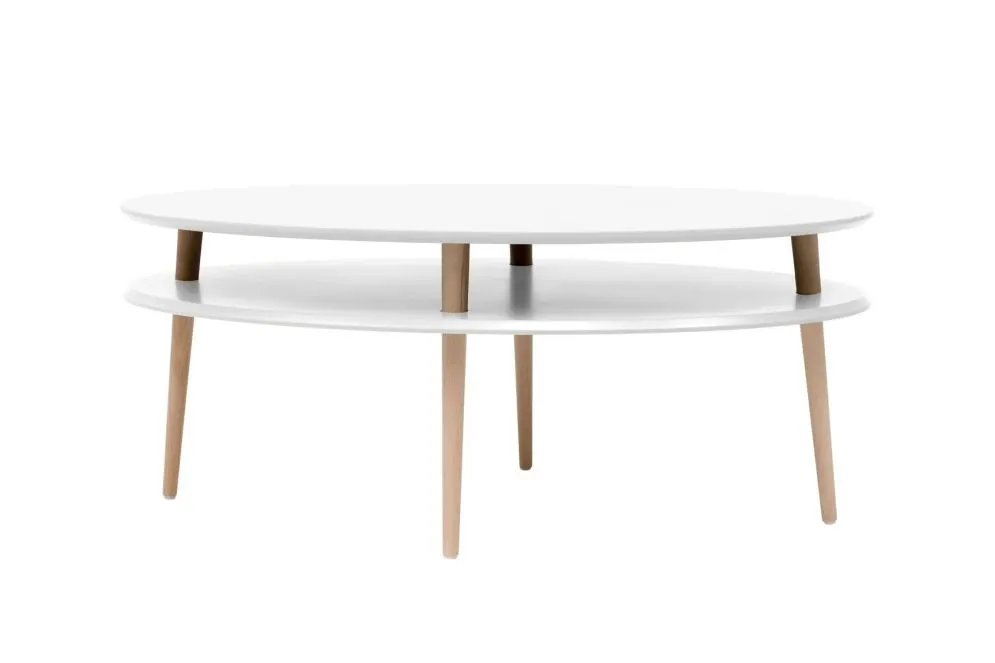 Ława owalna OVO HIGH biała w stylu skandynawskim | MIRAT. styl SKANDYNAWSKI