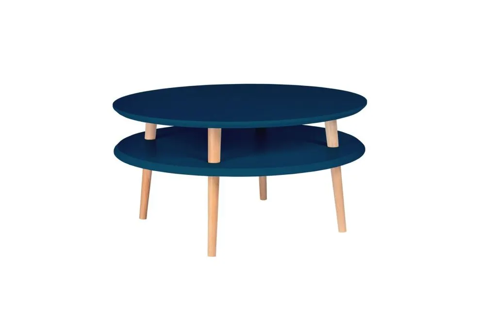 Stolik kawowy UFO Low petrol blue okrągły | MIRAT.