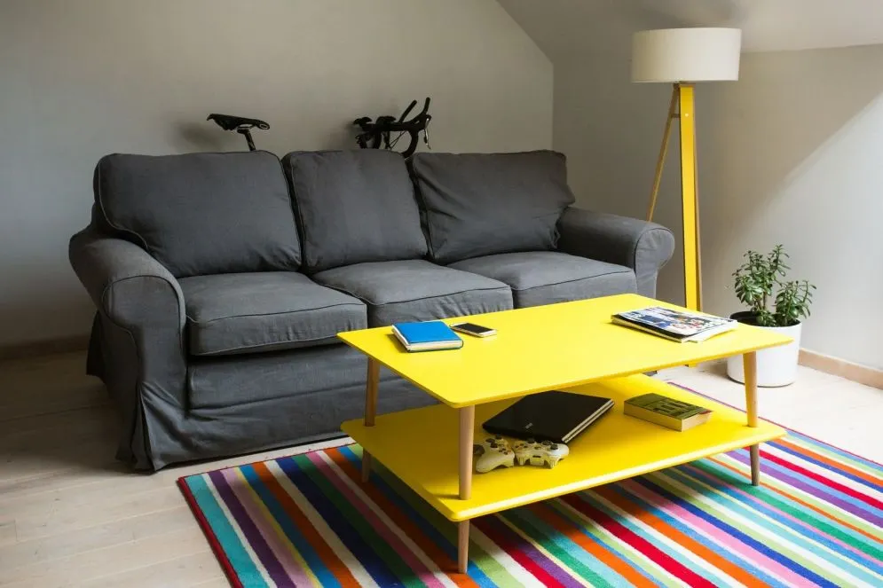 Ława KORO LOW żółta na bukowych nogach | MIRAT. w stylu SKANDYNAWSKI kolekcja