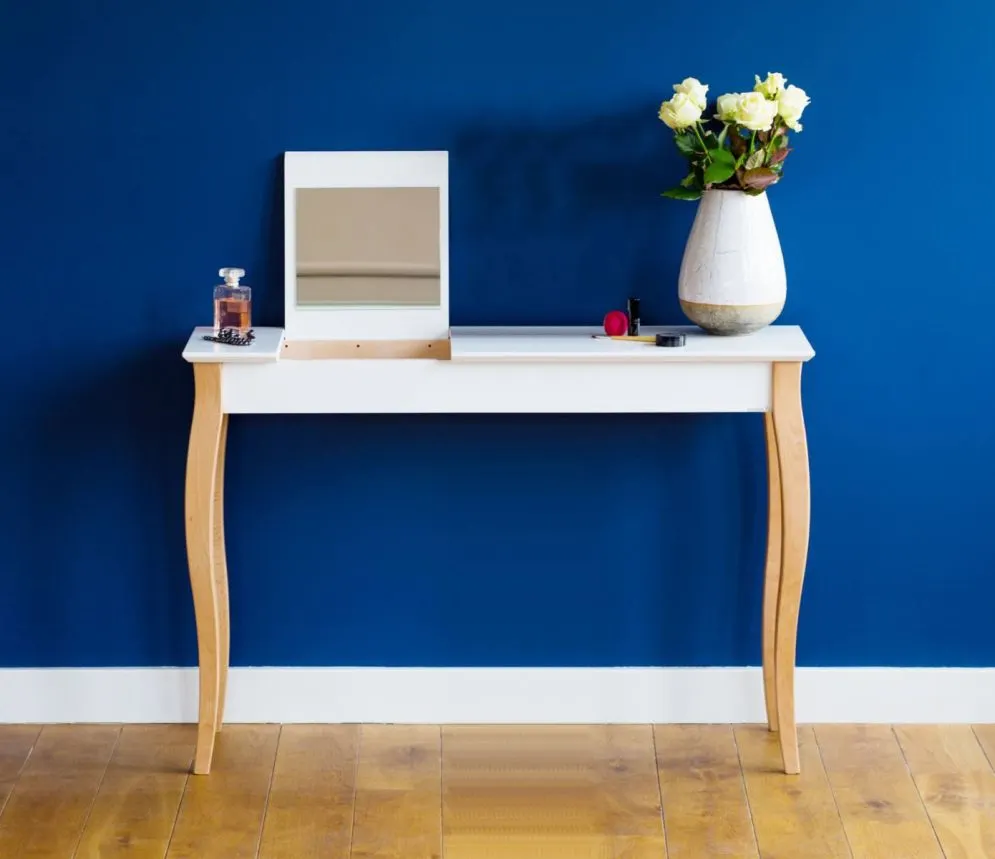 Toaletka z lustrem LILLO 105 cm biała w stylu skandynawskim | MIRAT. styl SKANDYNAWSKI