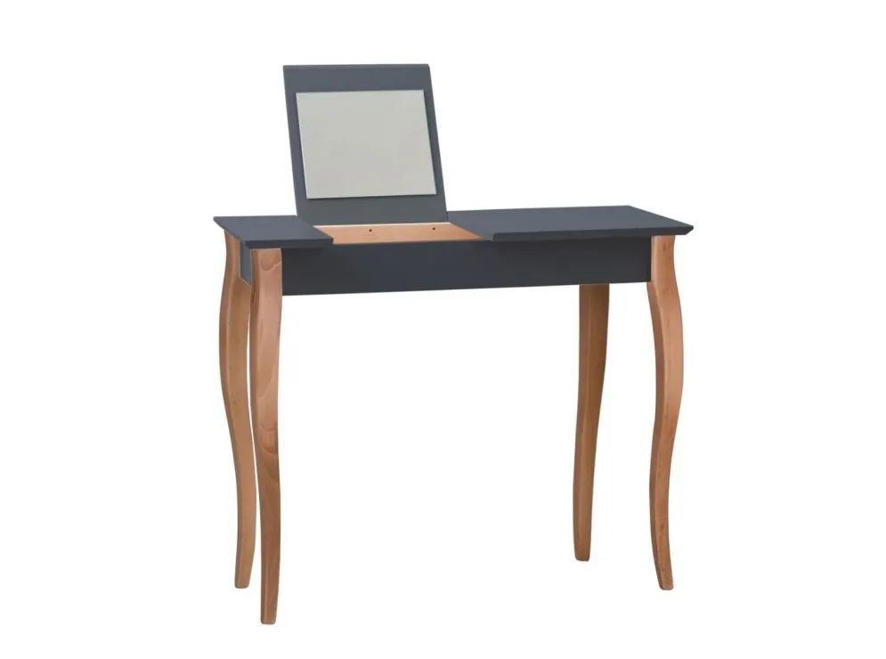 Toaletka z lustrem LILLO 85 cm grafitowa do sypialni | MIRAT. styl SKANDYNAWSKI