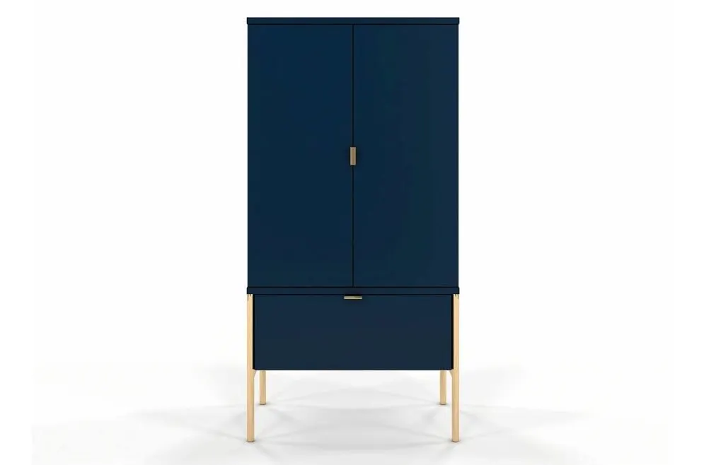 Komoda POLKA granatowa wysoka z szufladą | MIRAT. styl GLAMOUR kolekcja POLKA