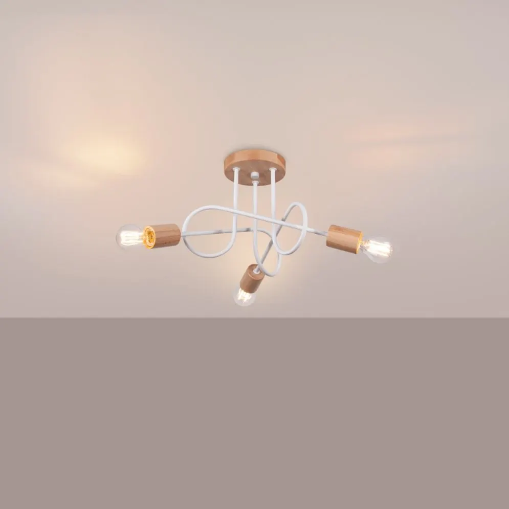 Żyrandol EMBER 3 biały do sypialni| MIRAT. kolekcja ember