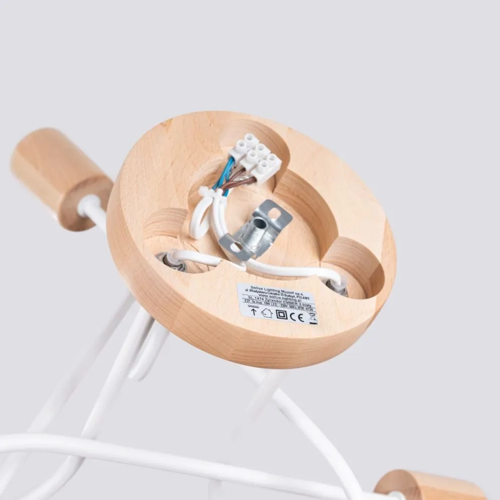 Żyrandol EMBER 3 biały do sypialni| MIRAT. kolekcja ember