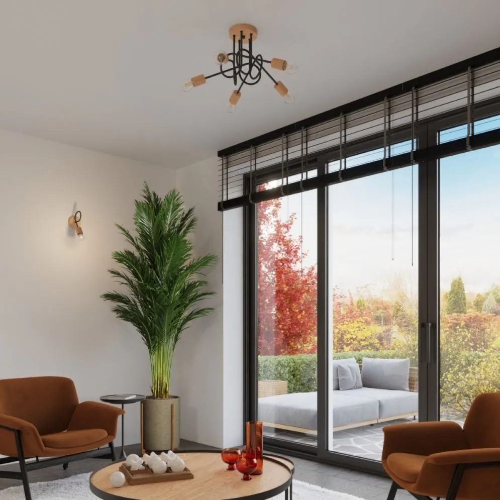 Żyrandol EMBER 5 czarny loftowy| MIRAT.  kolekcja ember