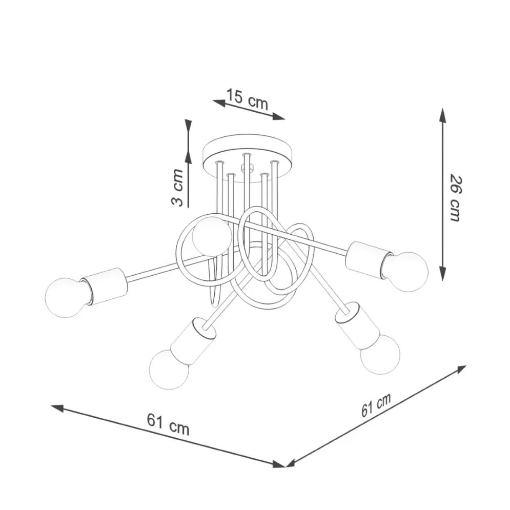 Żyrandol EMBER 5 biały do salonu| MIRAT.  kolekcja ember
