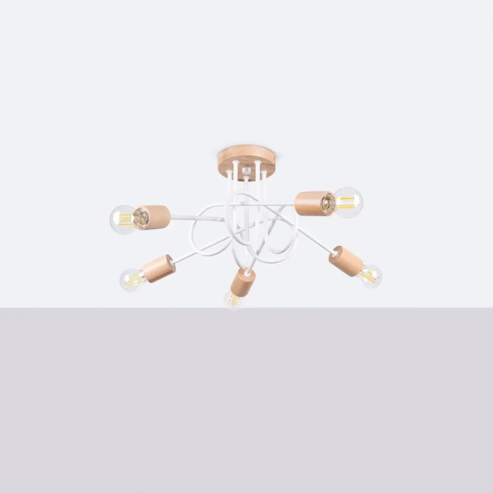 Żyrandol EMBER 5 biały do salonu| MIRAT.  kolekcja ember