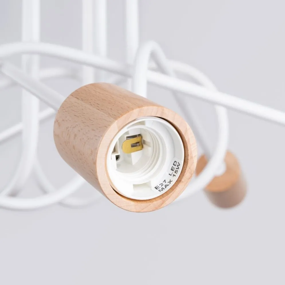 Żyrandol EMBER 5 biały do salonu| MIRAT.  kolekcja ember