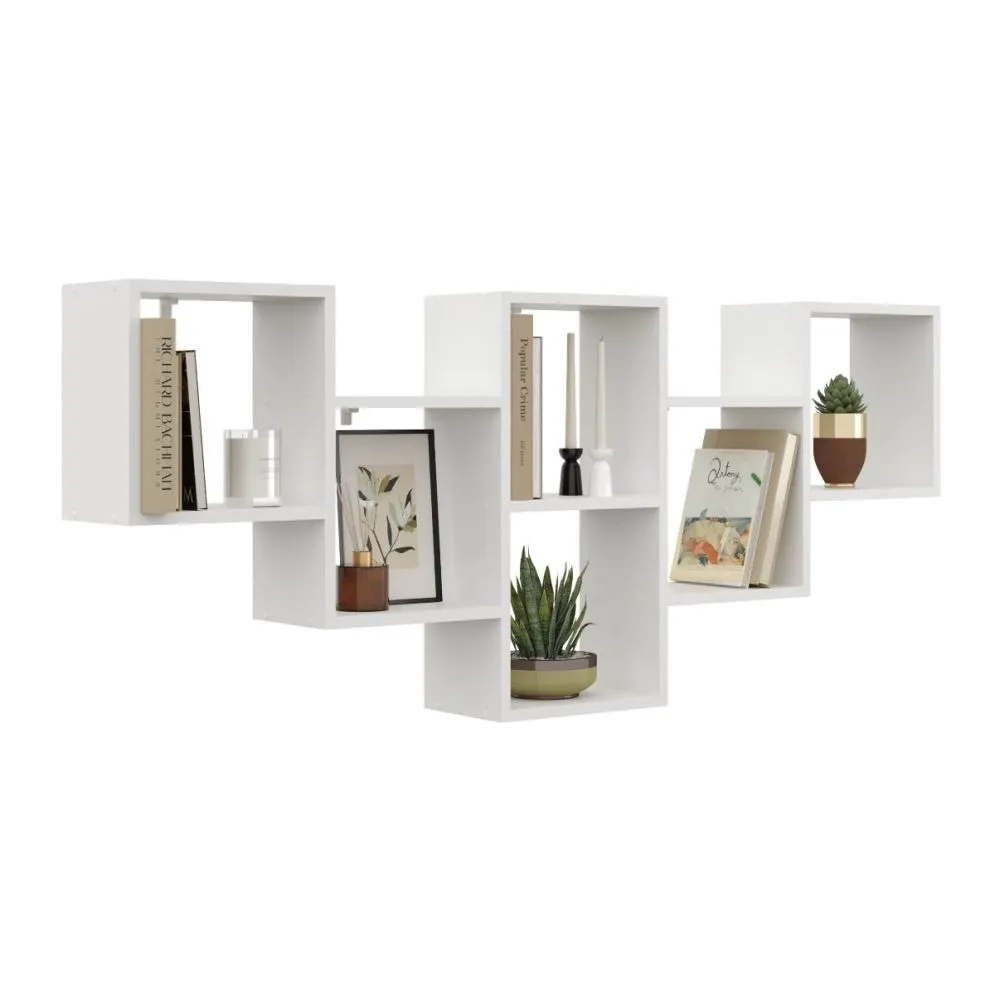 Półka ALESIA 9 biała wisząca na książki i dekoracje | MIRAT. styl SKANDYNAWSKI