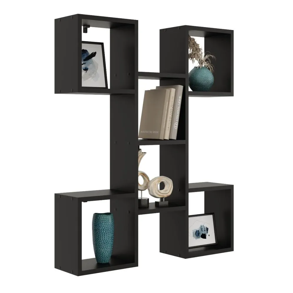 Nowoczesna półka ALESIA 10 czarna wisząca | MIRAT. styl LOFT