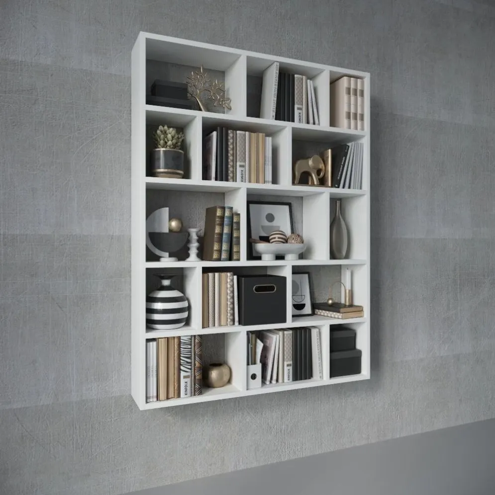 Półka FIOR biała wisząca na książki i dekoracje | MIRAT. styl SKANDYNAWSKI