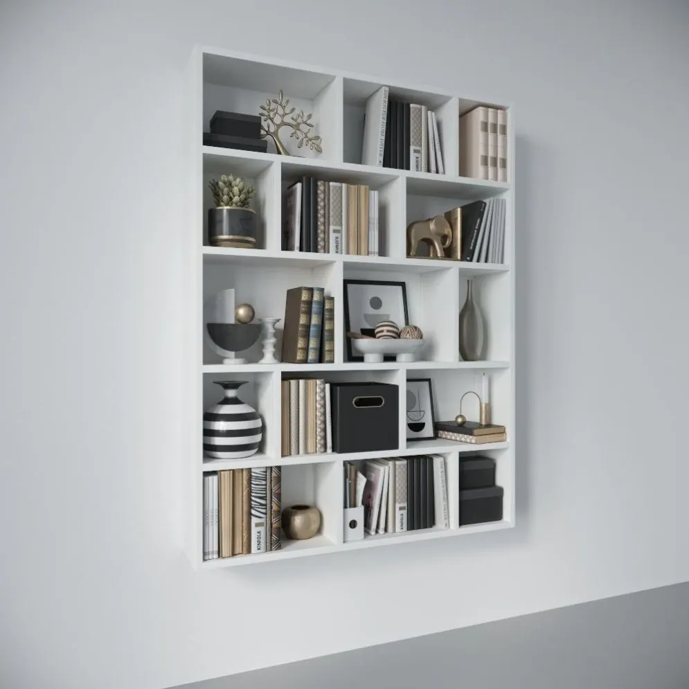 Półka FIOR biała wisząca na książki i dekoracje | MIRAT. styl SKANDYNAWSKI