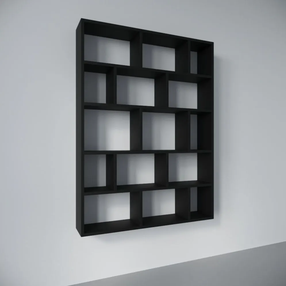 Półka FIOR czarna wisząca na książki i dekoracje | MIRAT. styl SKANDYNAWSKI