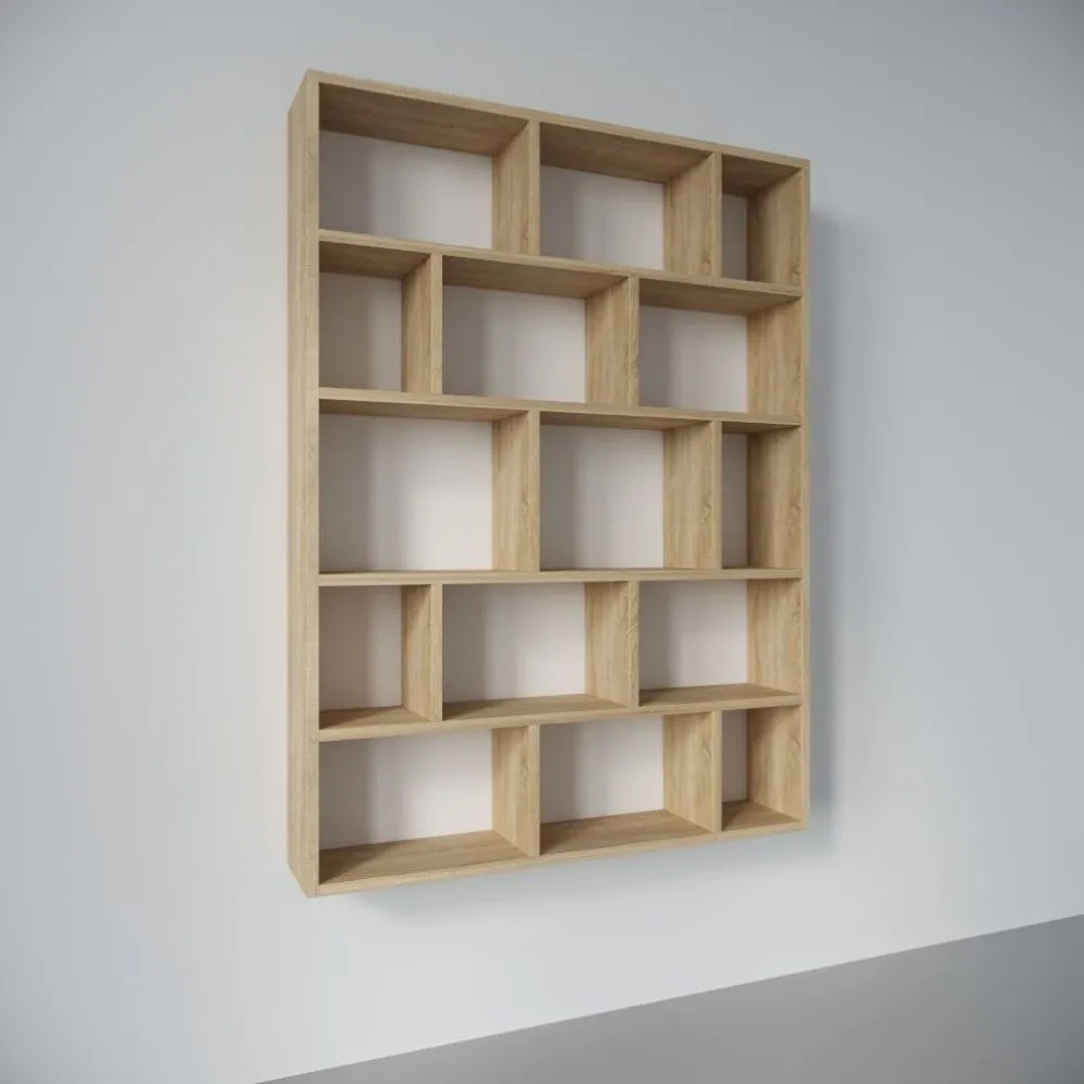Półka FIOR dąb sonoma wisząca na książki i dekoracje | MIRAT. styl SKANDYNAWSKI