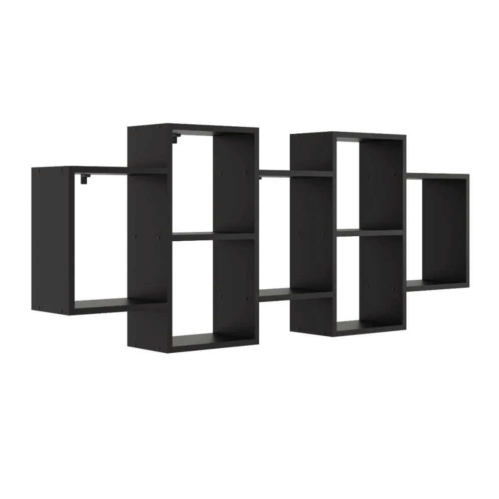 Nowoczesna półka ALESIA 4 czarna wisząca | MIRAT. w stylu LOFT kolekcja