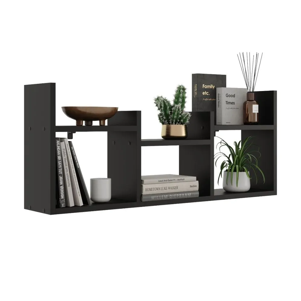 Nowoczesna półka ALESIA 5 czarna wisząca | MIRAT. w stylu LOFT kolekcja