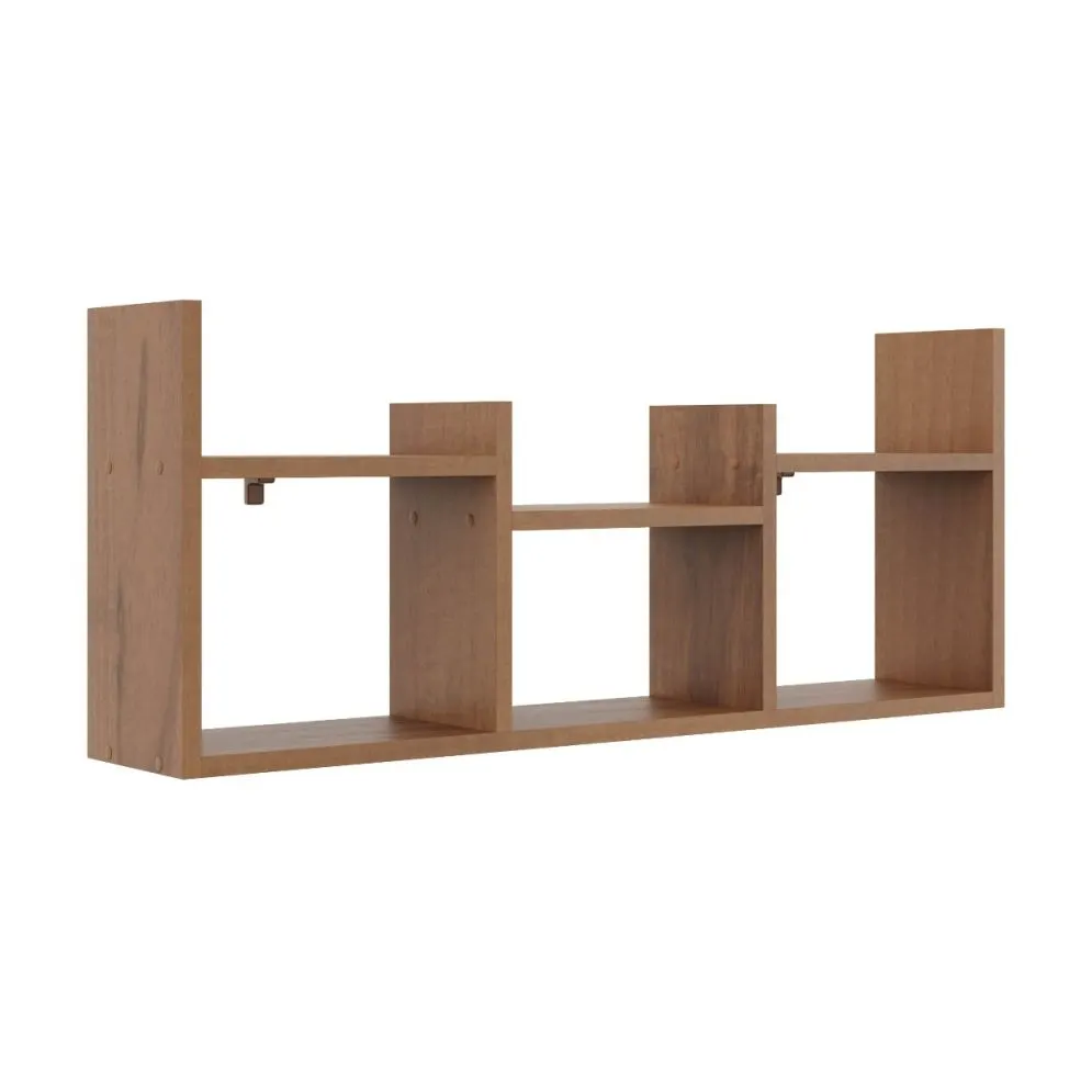 Półka ALESIA 5 orzech wisząca do salonu | MIRAT. styl LOFT