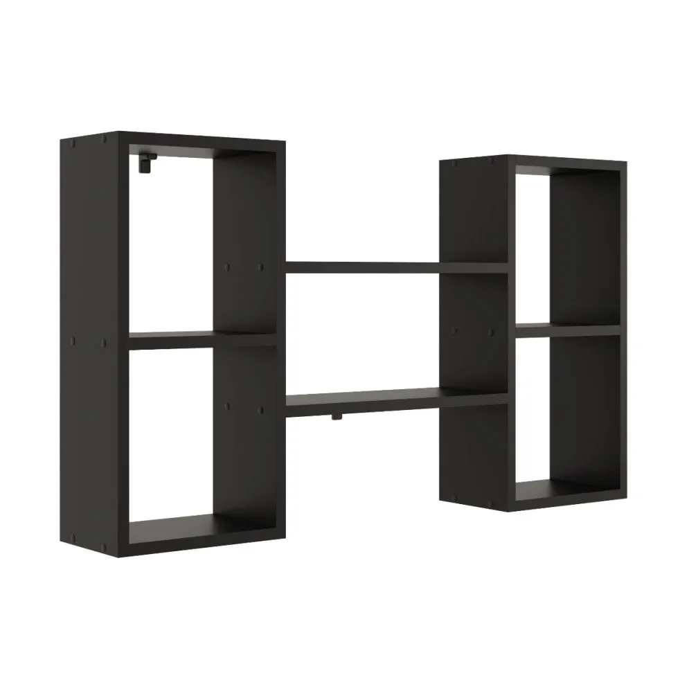 Nowoczesna półka ALESIA 6 czarna wisząca | MIRAT. styl LOFT