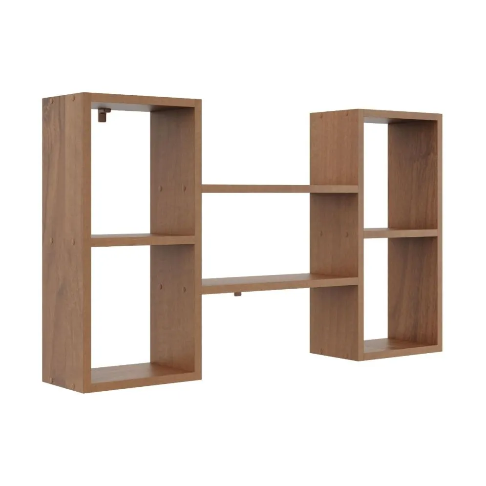 Półka ALESIA 6 orzech wisząca do salonu | MIRAT. styl LOFT