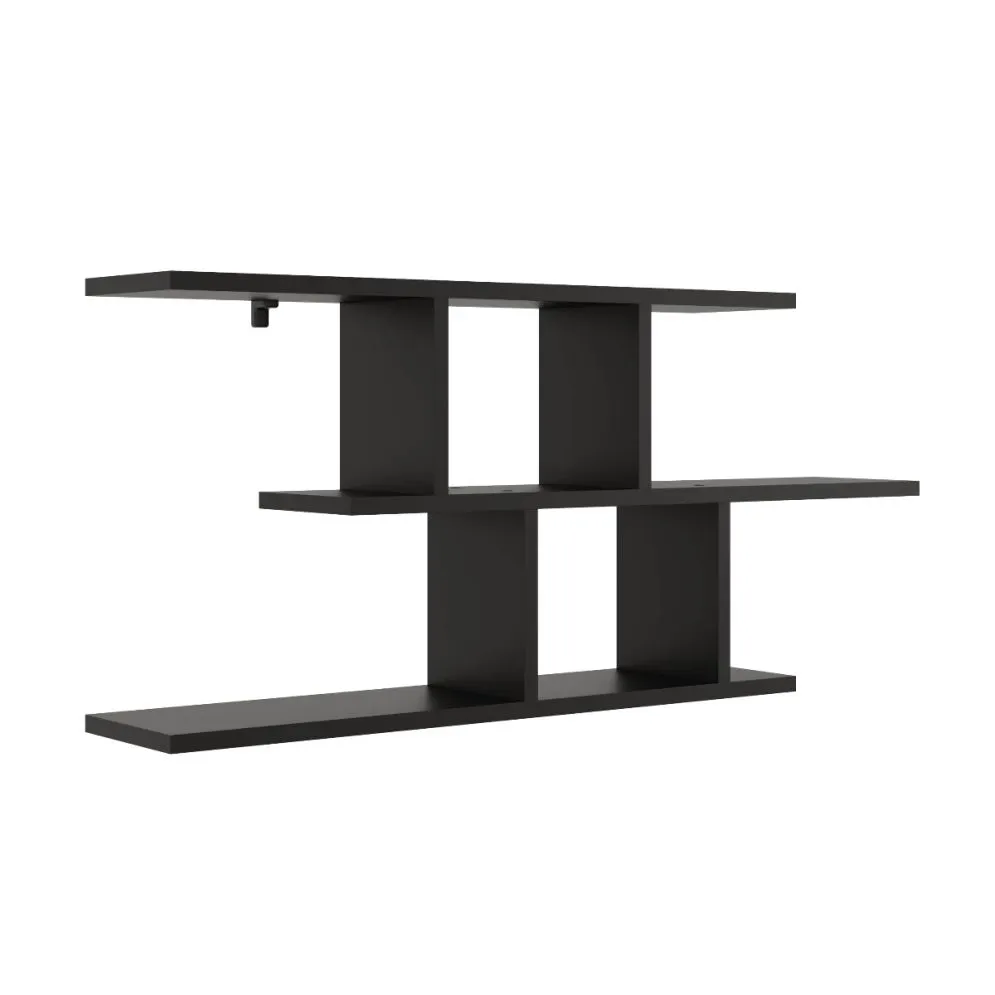 Nowoczesna półka ALESIA 8 czarna wisząca | MIRAT. styl LOFT