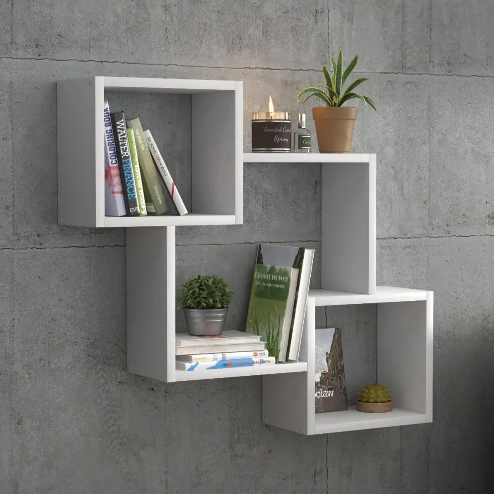 Półka ALESIA 1 biała wisząca na książki i dekoracje | MIRAT. w stylu SKANDYNAWSKI kolekcja