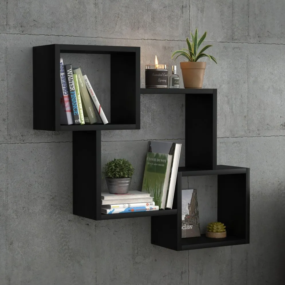 Nowoczesna półka ALESIA 1 czarna wisząca | MIRAT. w stylu LOFT kolekcja