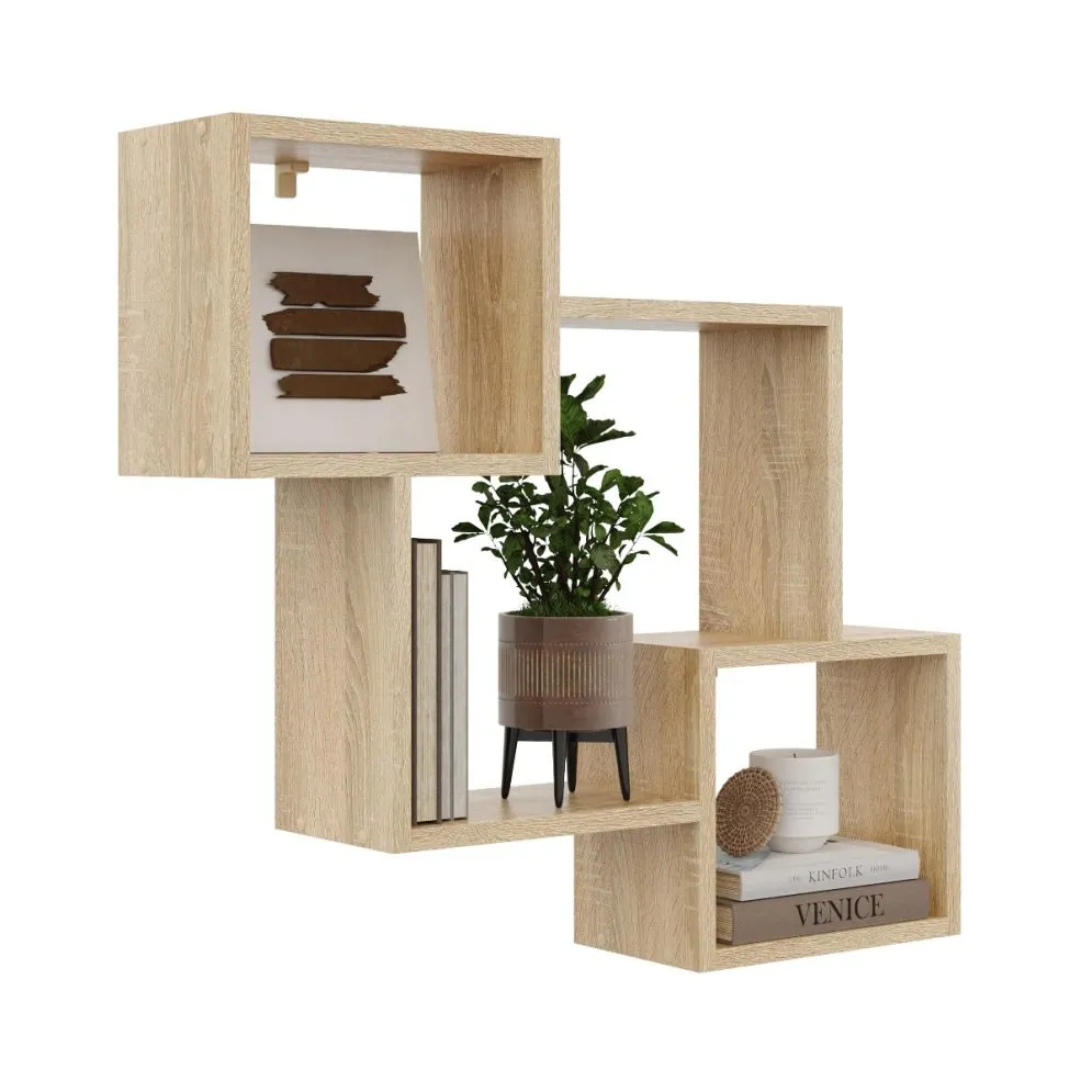 Półka ALESIA 1 dąb sonoma wisząca do salonu | MIRAT. w stylu LOFT kolekcja