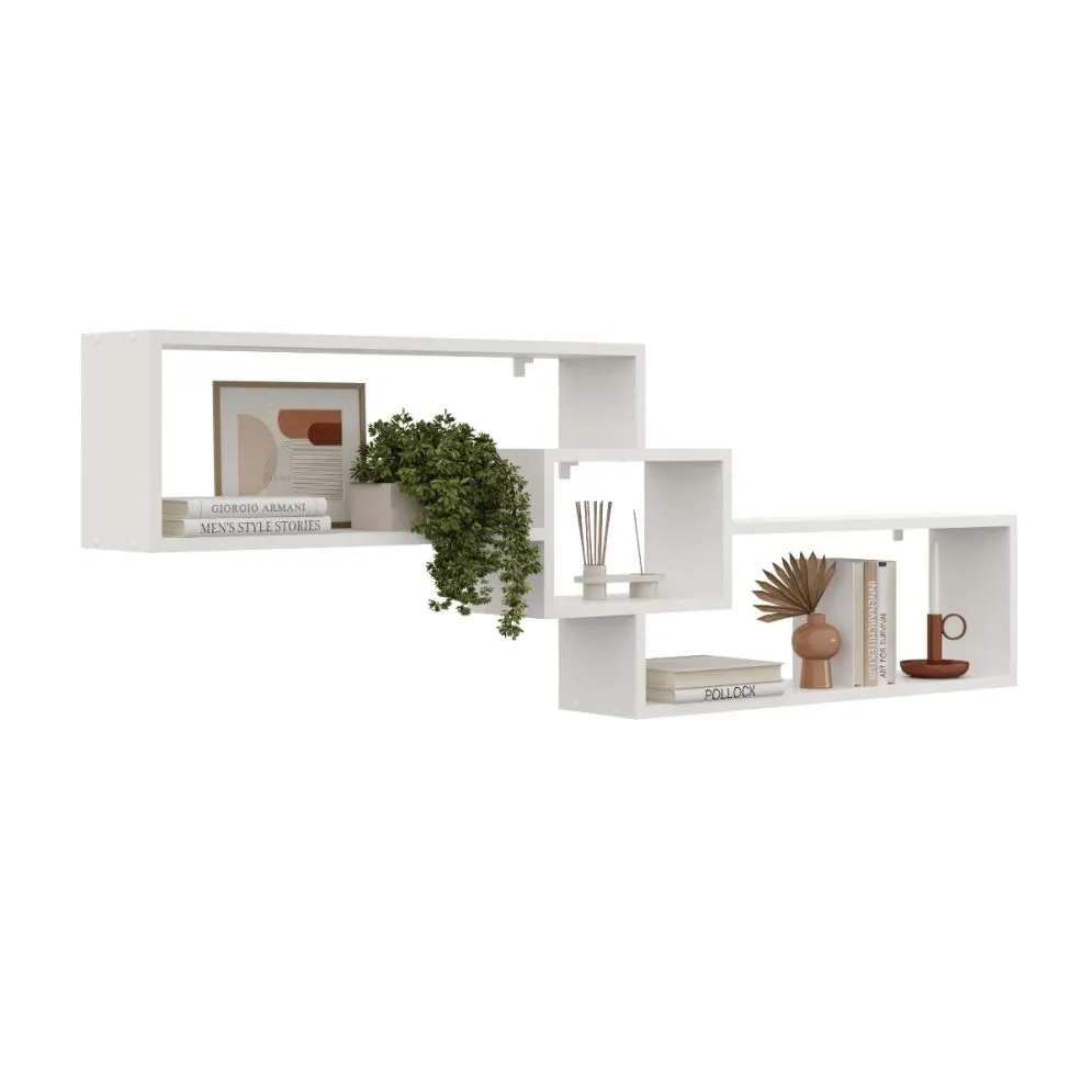 Półka ALESIA 2 biała wisząca na książki i dekoracje | MIRAT. w stylu SKANDYNAWSKI kolekcja