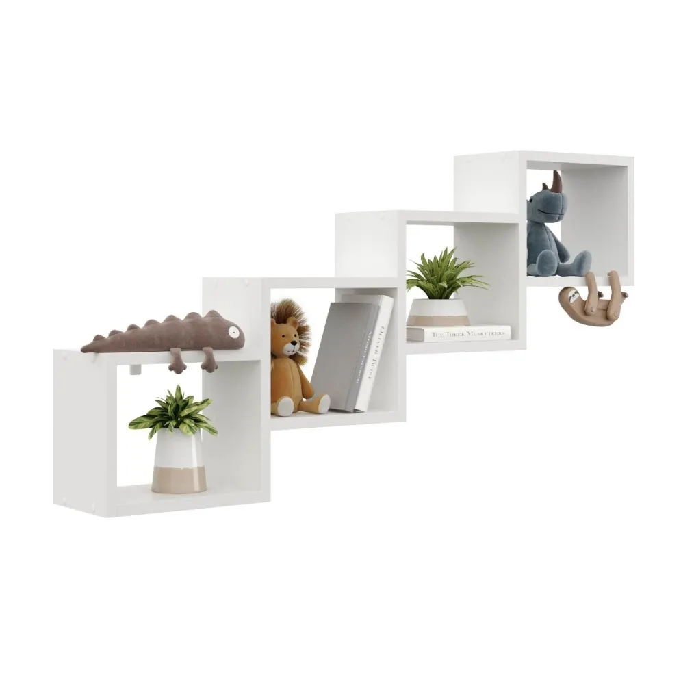 Półka ALESIA 3 biała wisząca na książki i dekoracje | MIRAT. w stylu SKANDYNAWSKI kolekcja