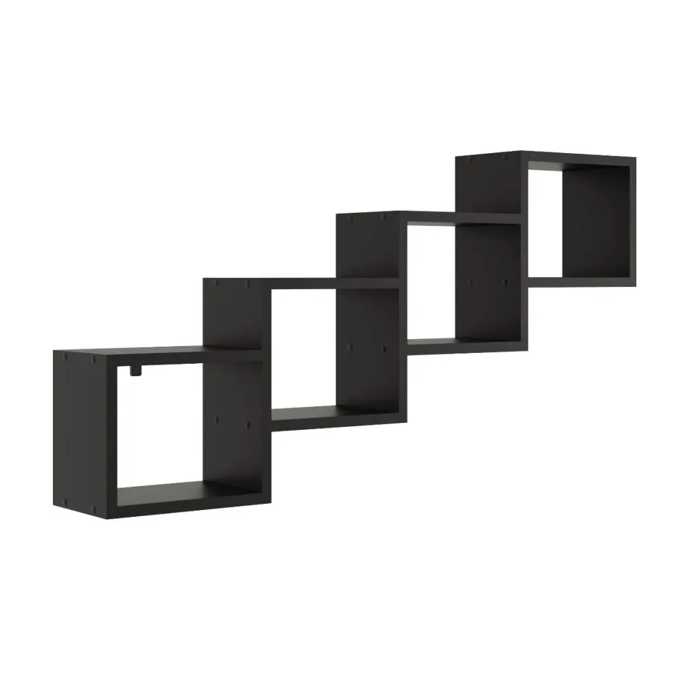 Nowoczesna półka ALESIA 3 czarna wisząca | MIRAT. w stylu LOFT kolekcja