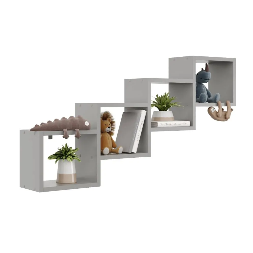 Półka ALESIA 3 szara wisząca do salonu | MIRAT. w stylu LOFT kolekcja