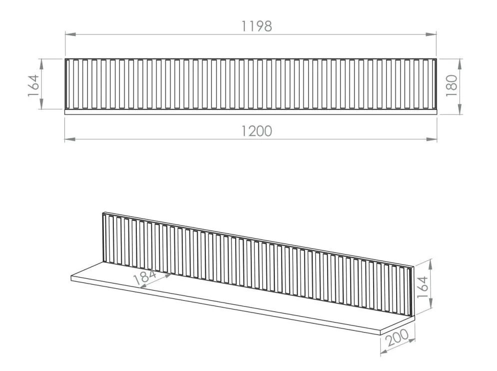 Półka ELLEN kaszmir wisząca polskiej produkcji I sklep meblowy MIRAT. styl GLAMOUR, RYFLOWANY kolekcja ELLEN