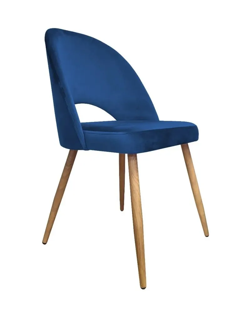 Krzesło ISKAR 2 VELVET granatowe/dąb w stylu glamour | MIRAT. w stylu GLAMOUR kolekcja