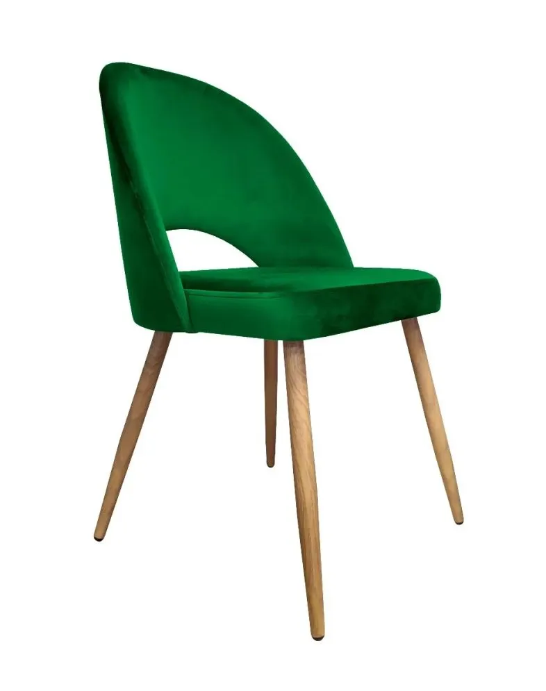 Krzesło ISKAR 2 VELVET zielone/dąb nowoczesne | MIRAT. w stylu GLAMOUR kolekcja