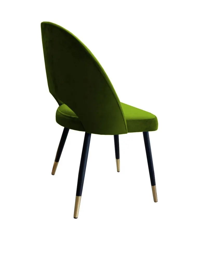 Krzesło ISKAR BL VELVET GOLD oliwkowe na metalowych nogach | MIRAT.