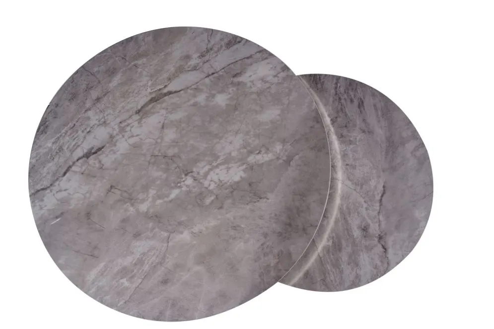 Zestaw 2 okrągłych ław PORTAFINO B szary/chrom I sklep meblowy MIRAT. styl GLAMOUR