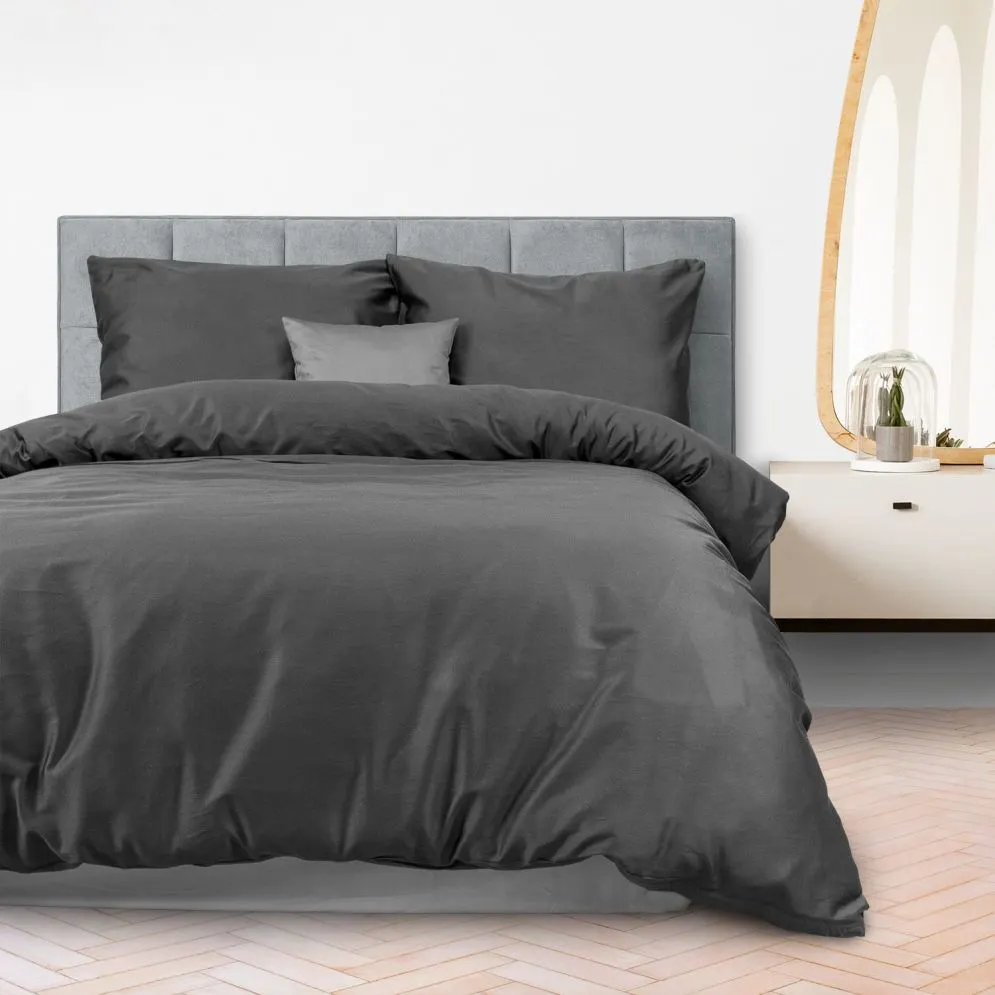 Pościel satyna bawełniana j.szary 037/160x200  | MIRAT.