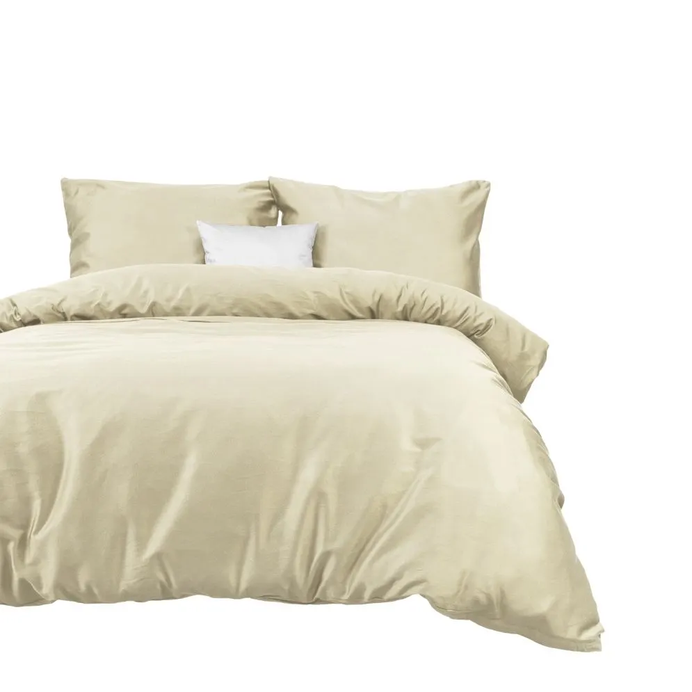 Pościel satyna bawełniana krem 155/160x200  | MIRAT.