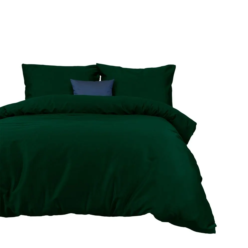 Komplet pościeli satyna bawełniana zieleń butelkowa 036/220x200 | MIRAT.