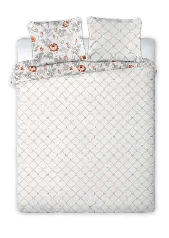 Pościel bawełniana DELICATE 010 220x200 romby kwiaty | MIRAT.