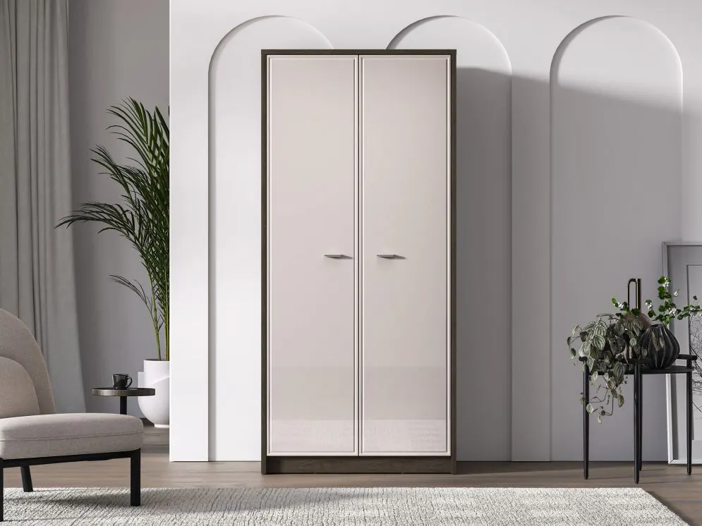 Szafa dwudrzwiowa ALMA 2D 89cm dąb windmill/kaszmirowa połysk z drążkiem I sklep meblowy MIRAT.  kolekcja ALMA