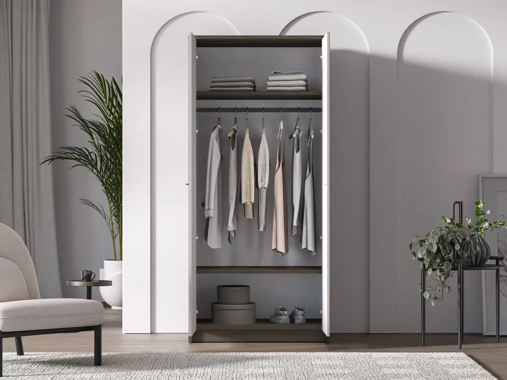 Szafa dwudrzwiowa ALMA 2D 89cm dąb windmill/kaszmirowa połysk z drążkiem I sklep meblowy MIRAT.  kolekcja ALMA