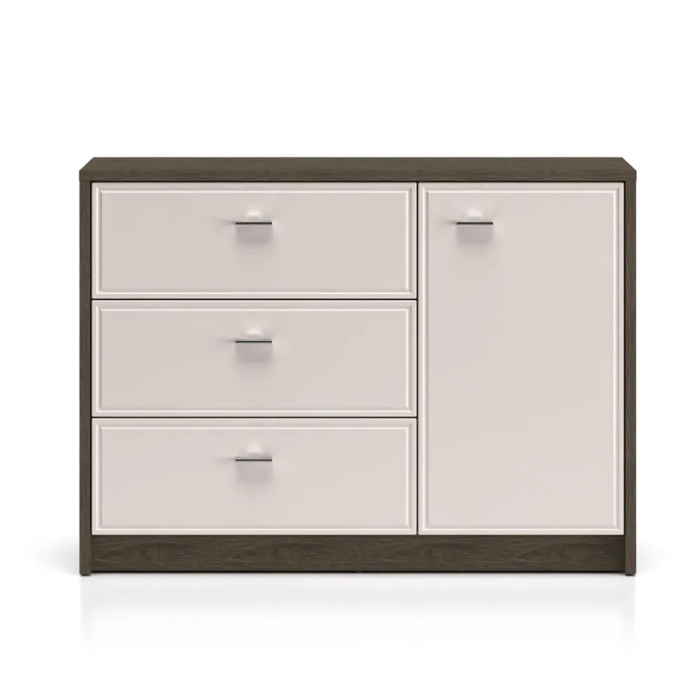 Komoda ALMA 1D3S 117cm dąb windmill/kaszmirowa połysk z szufladami I sklep meblowy MIRAT. kolekcja ALMA