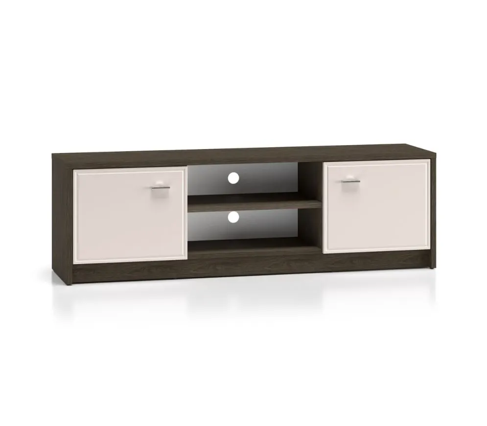 Szafka RTV ALMA 2D 160cm dąbwindmill/kaszmirowa połysk z półką I sklep meblowy MIRAT.  kolekcja ALMA