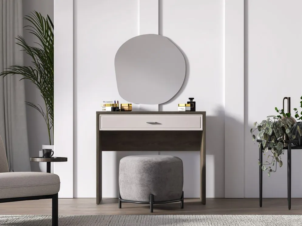 Toaletka ALMA 1S 92cm dąb windmill/kaszmirowa połysk do sypialni I sklep meblowy MIRAT.  kolekcja ALMA