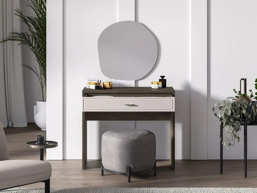 Toaletka ALMA 1S 92cm dąb windmill/kaszmirowa połysk do sypialni I sklep meblowy MIRAT.  kolekcja ALMA