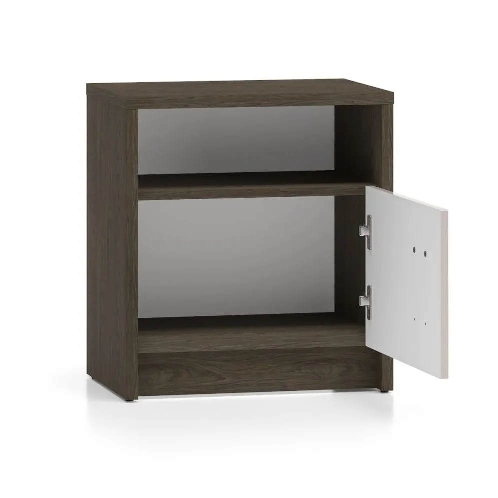 Szafka nocna ALMA 1D dąb windmill/kaszmirowa połysk z półką I sklep meblowy MIRAT. kolekcja ALMA