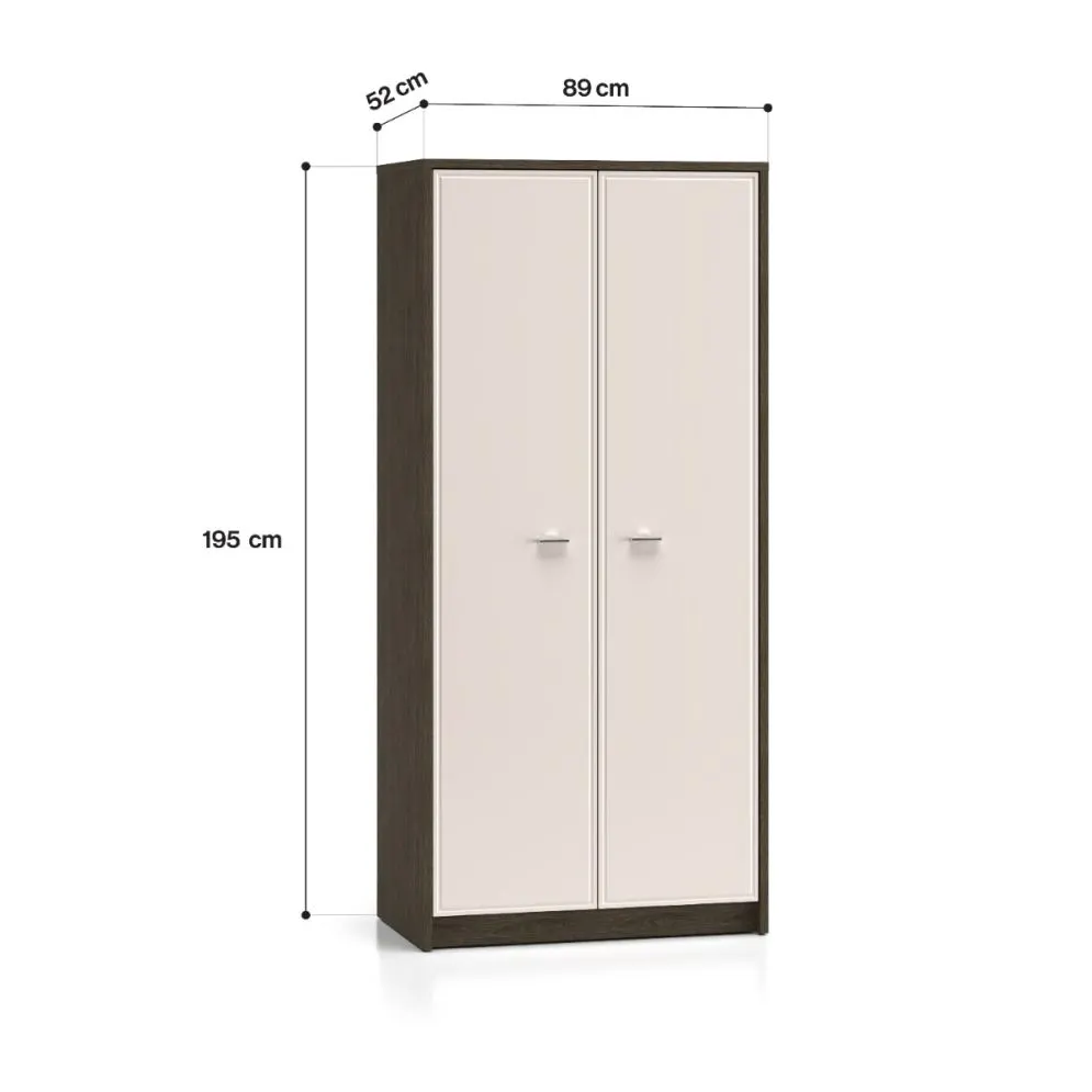 Szafa dwudrzwiowa ALMA 2D 89cm dąb windmill/kaszmirowa połysk z drążkiem I sklep meblowy MIRAT.  kolekcja ALMA