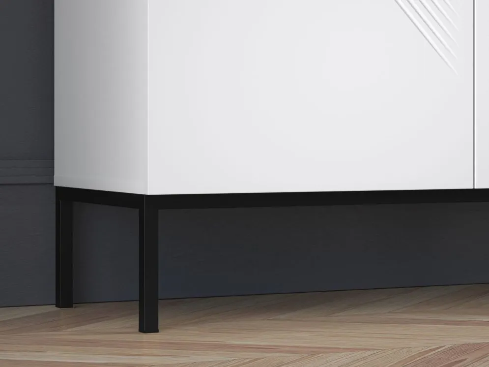 Komoda wysoka KLARA 2D biały mat podstawa z cichym domykiem I sklep meblowy MIRAT. styl GLAMOUR