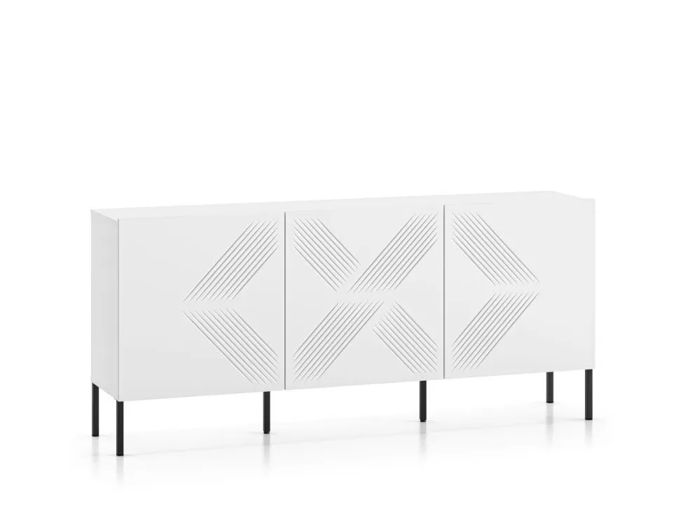 Komoda KLARA 3D biały mat do nowoczesnego salonu I sklep meblowy MIRAT. styl GLAMOUR